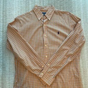 Ralph Lauren men’s orange plaid shirt sz M